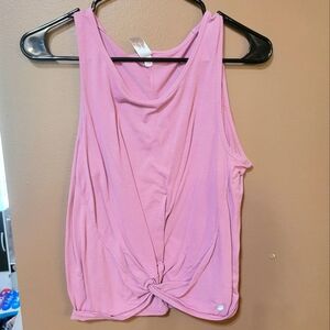 Yogalicious Pink Tie Front Sleeveless Tank Top